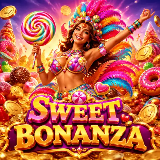 Tela de big win do Sweet Bonanza com o contador de ganhos subindo