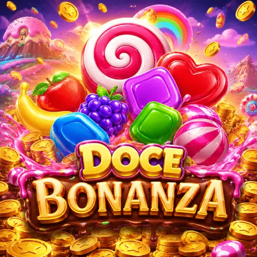 Tela do Sweet Bonanza com a grade de doces e multiplicadores de bomba
